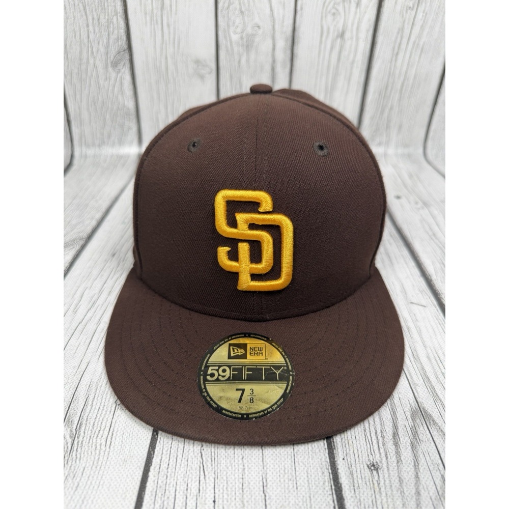 New Era 59FIFTY San Diego Padres On-Field Fitted Hat 7 3/8 Brown Gold Cap